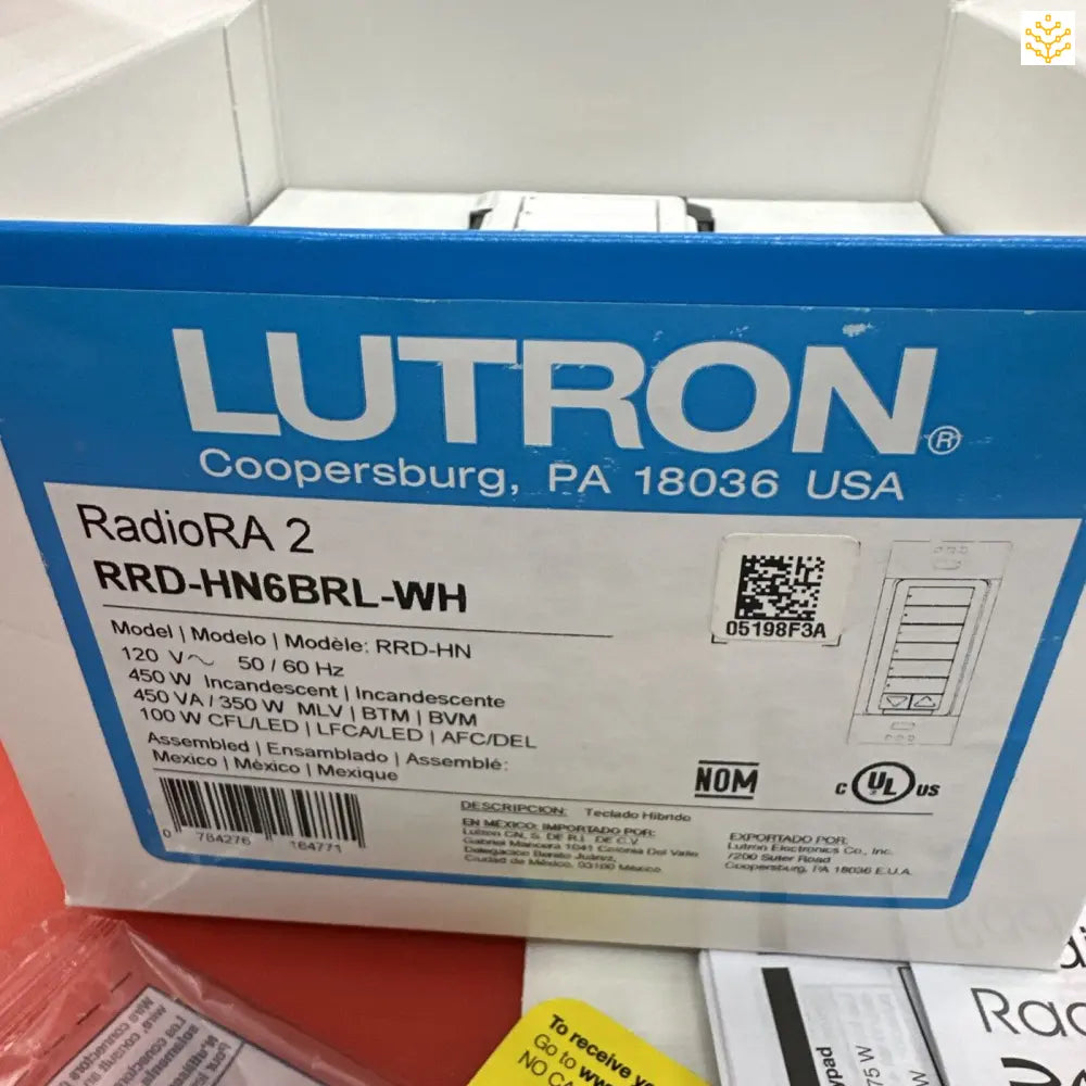 Lutron RRD-HN6BRL-WH RadioRA 2 Ra2 C.L Hybrid Keypad 6 Button WHITE SHIPS TODAY - EDIT