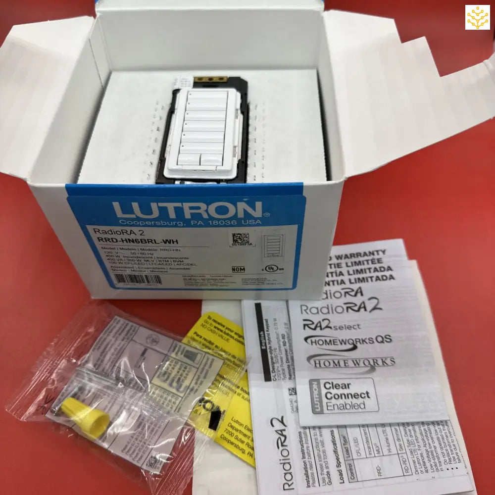 Lutron RRD-HN6BRL-WH RadioRA 2 Ra2 C.L Hybrid Keypad 6 Button WHITE SHIPS TODAY - EDIT