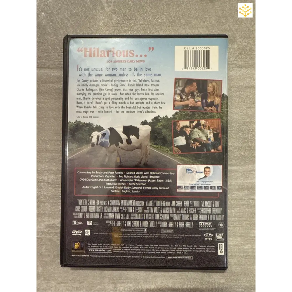 DVD case showing the back cover of a movie with promotional text and images.