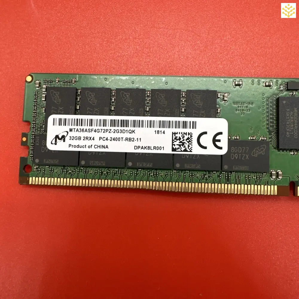 Micron 32GB 2Rx4 PC4 - 2400T MTA36ASF4G72PZ - 2G3D1QK Server Memory - GIGDATA