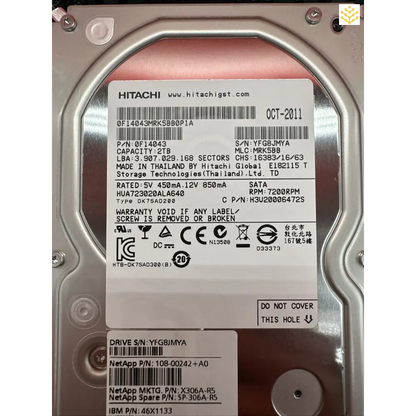 NetApp X306A-R5 SP-306A-R5 2TB SATA 3.5 7.2K In DS424x Tray - Computers/Tablets & Networking:Drives Storage & Blank