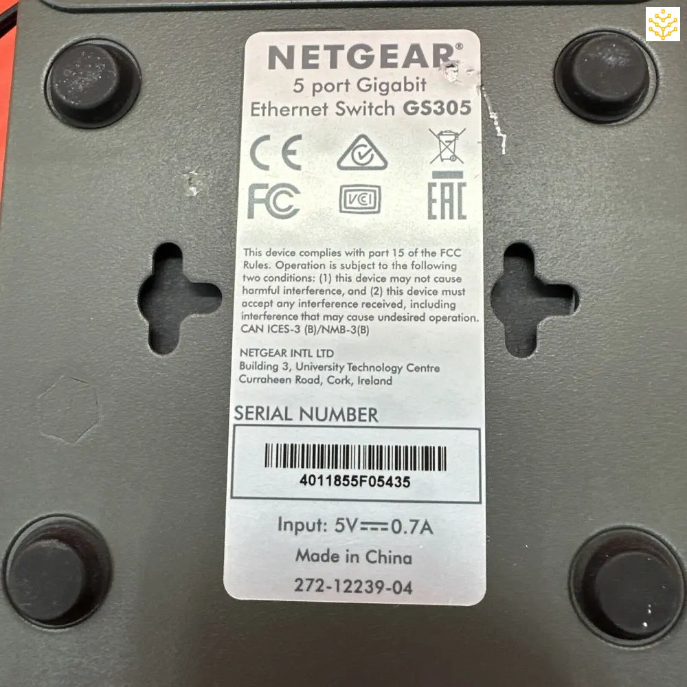 NETGEAR GS305 5 Port Gigabit Ethernet Switch + Power Cord - Computers/Tablets & Networking:Enterprise Networking