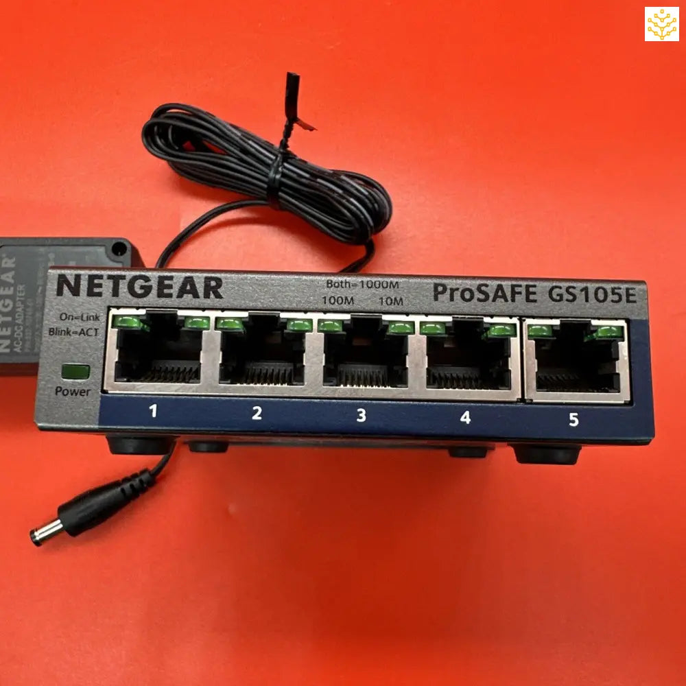 NETGEAR Prosafe Plus Switch GS105Ev2 5-Port Gigabit Ethernet Switch + AC Adapter - Computers/Tablets &