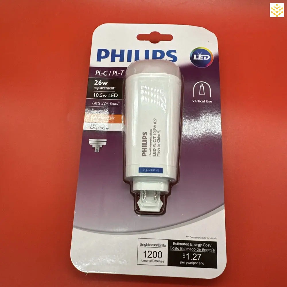 Philips PL - C / PL - T 26w 10.5w LED Soft White Dimmable 4 Pin Light Bulb - GIGDATA