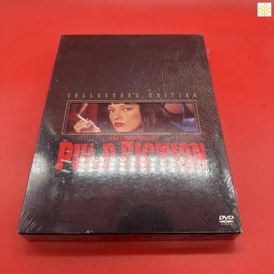 DVD collector’s edition of Pulp Fiction in a black case.