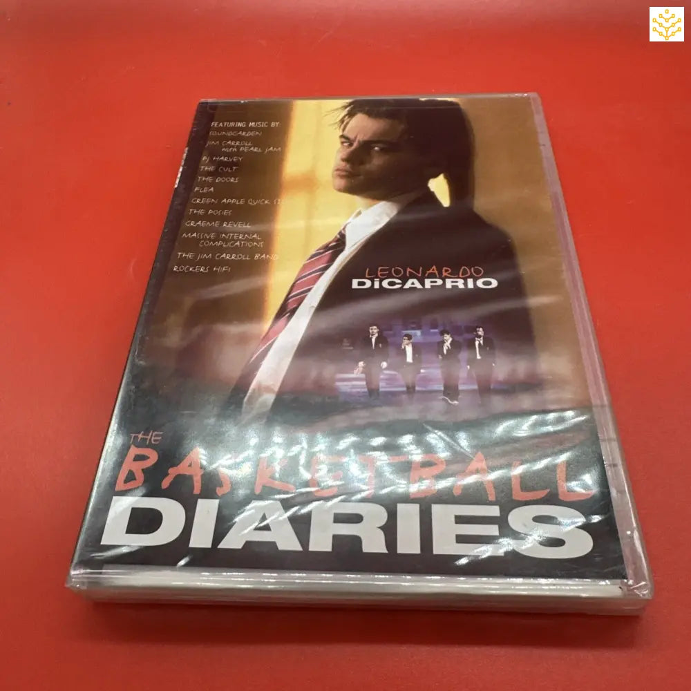 DVD case of the movie ’Basketball Diaries’ on a red surface.