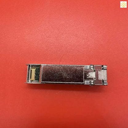 SFP (Small Form-factor Pluggable) optical transceiver module with metallic housing.