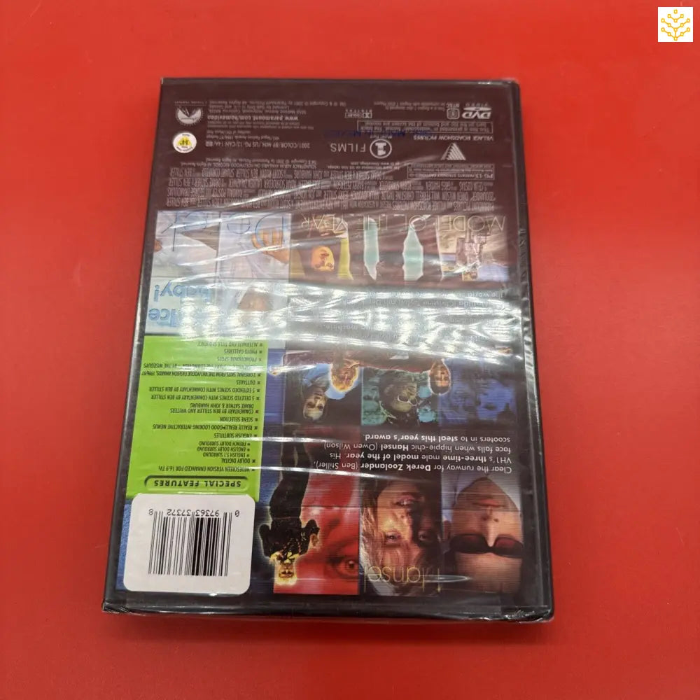 DVD case with a dark cover showing what appears to be a movie’s back cover artwork.