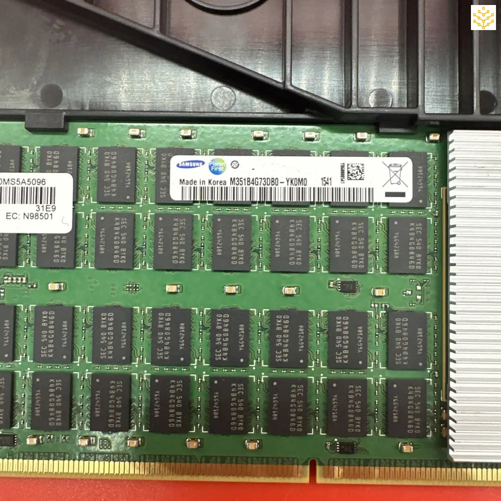 Samsung DDR3 RAM memory module with black chips mounted on a green circuit board.