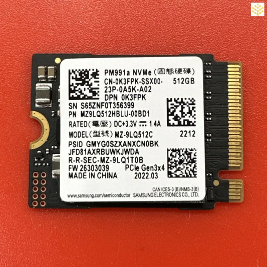 Samsung PM991a K3FPK 0K3FPK MZ9LQ512HBLU 512GB NVMe PCIe Gen3 x4 - Computers/Tablets & Networking:Drives Storage &