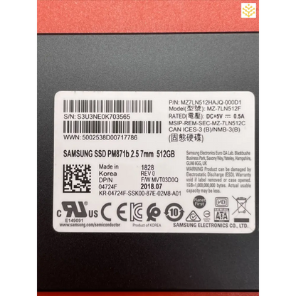 Samsung SSD PM871b 2.5 7mm 512GB 4724F - Computers/Tablets & Networking:Drives Storage & Blank Media:Hard Drives (HDD