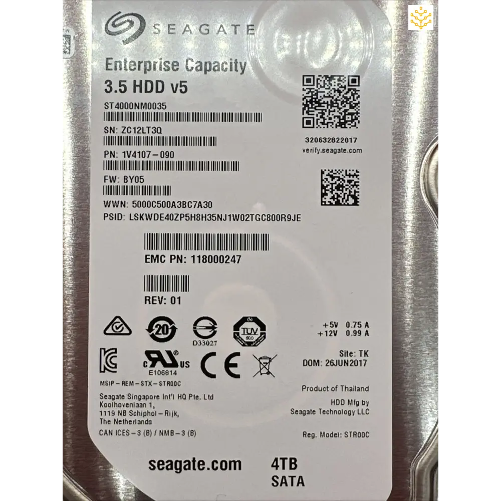 Seagate ST4000NM0035 4TB SATA 7.2K 3.5 HDD - Computers/Tablets & Networking:Drives Storage & Blank Media:Hard Drives