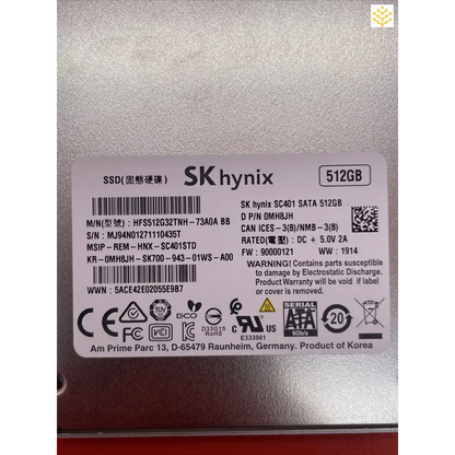 Sk Hynix SC401 SATA 512GB 2.5 HFS512G32TNH MH8JH - Computers/Tablets & Networking:Drives Storage & Blank Media:Hard