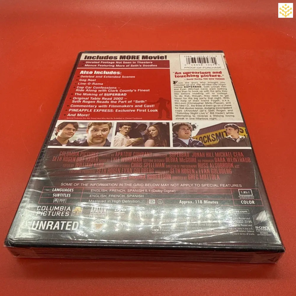 DVD case with a red and black color scheme lying on its side.