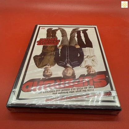 DVD case of the movie ’Superbad’ showing an upside-down design.