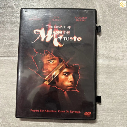 DVD case for the movie ’The Count of Monte Cristo’ featuring a dramatic cover design with silhouetted faces.