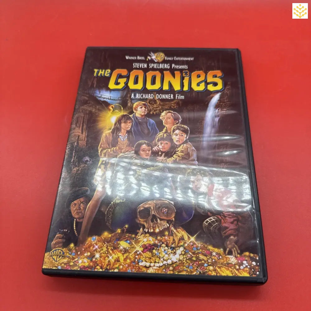 DVD case of the classic 1985 movie ’The Goonies’