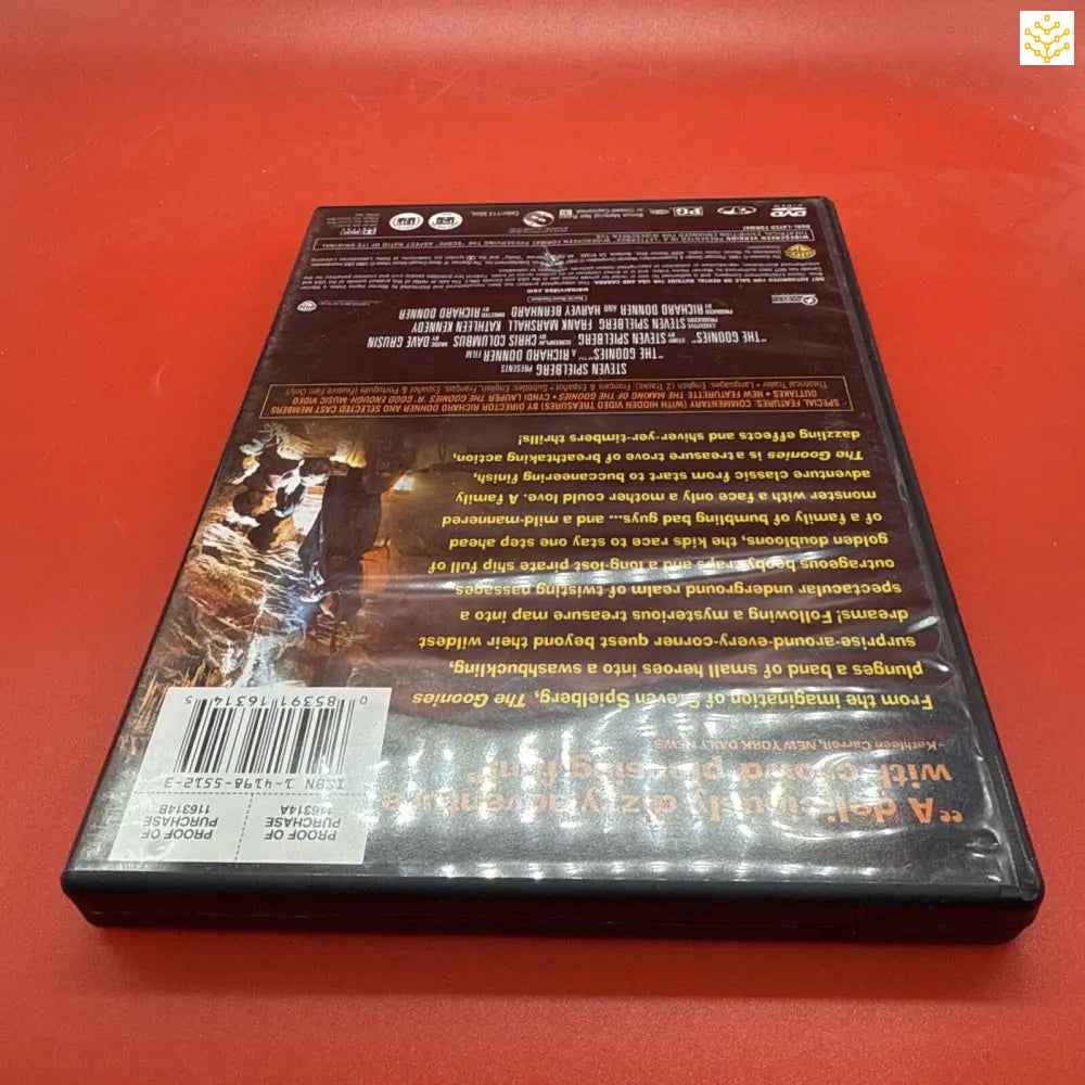 DVD case showing the back cover with text and credits against a dark background.