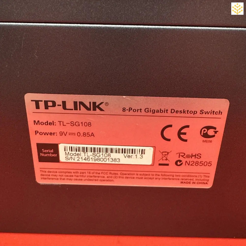 TP-Link TL-SG108 8-Port Gigabit Desktop Switch 9V.85A + AC Adapter - Computers/Tablets & Networking:Enterprise