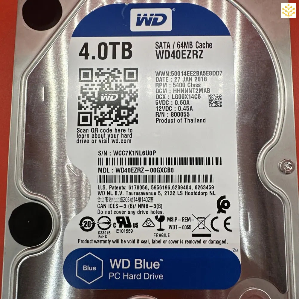 WD WD40EZRZ WD Blue 4TB SATA 64MB 7.2K 3.5” HDD - Computers/Tablets & Networking:Drives Storage & Blank Media:Hard