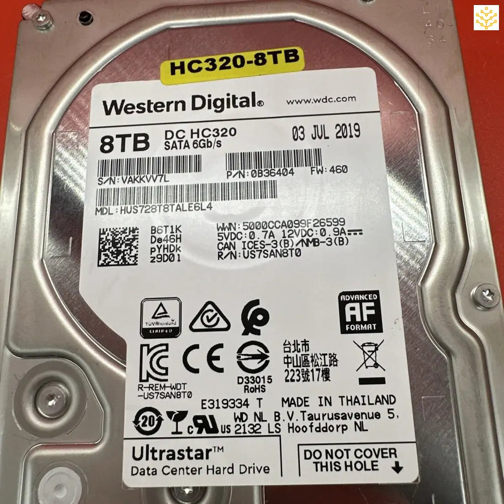 Western Digital HUS728T8TALE6L4 DC HC320 8TB SATA 6Gbps 7.2K 3.5 HDD 88% Health - Computers/Tablets & Networking:Drives