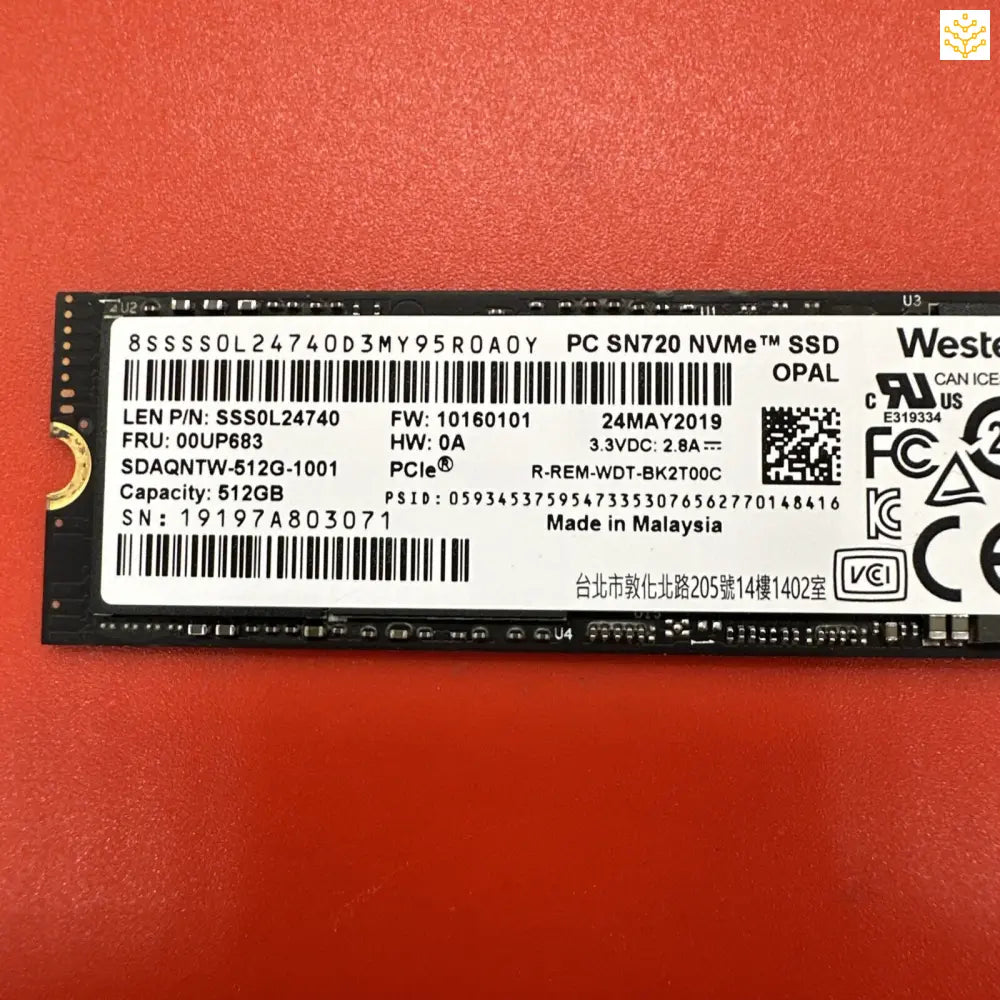 Western Digital SN720 SSS0L24740 00UP683 512GB PCIe Gen3 x4 NVMe M.2 SSD - Computers/Tablets & Networking:Drives