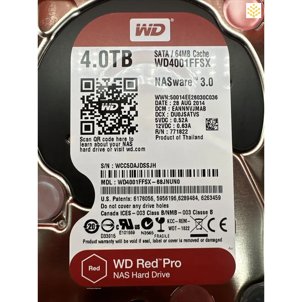 Western Digital WD4001FFSX 4TB SATA 6Gb/s 3.5 Red Pro - Computers/Tablets & Networking:Drives Storage & Blank