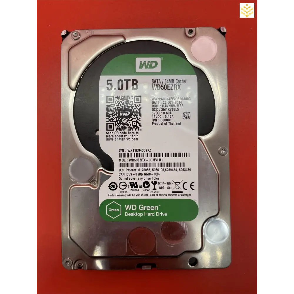 Western Digital WD50EZRX 5TB SATA 7.2K 3.5 HDD - Computers/Tablets & Networking:Drives Storage & Blank Media:Hard